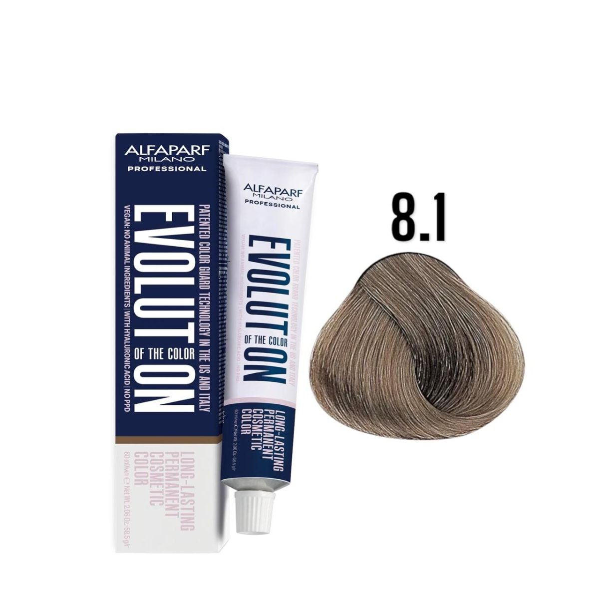 ALFAPARF MILANO - Alfaparf Evolution Tinte con Ácido Hialurónico 8.1 – Rubio Claro Ceniza