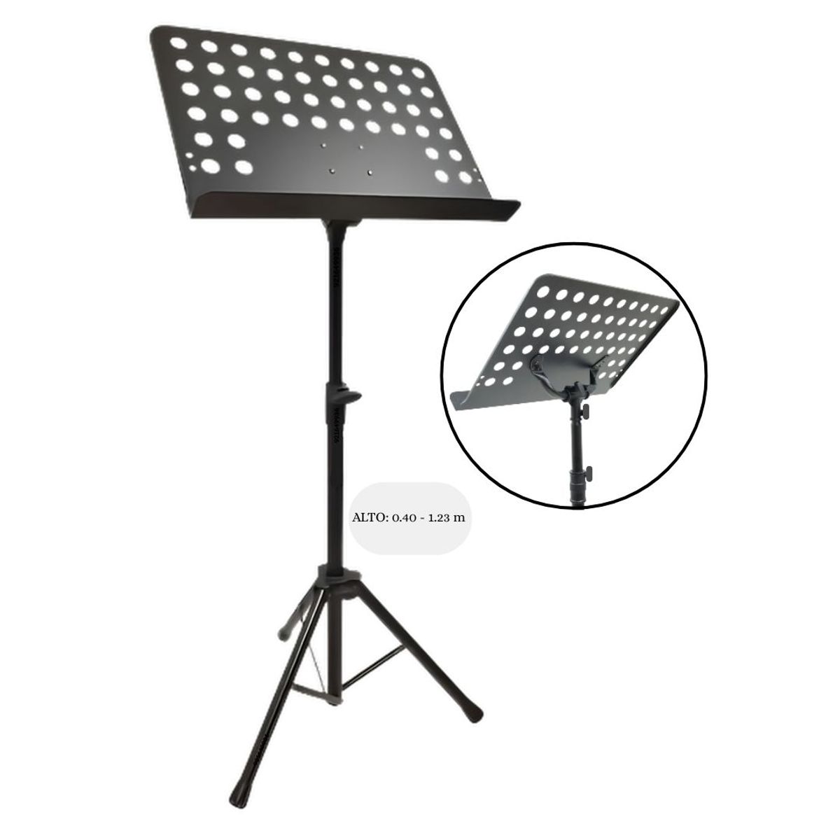 GENERICO - ATRIL DE PARTITURA TIPO PARRILLA DIRECTOR PESADO COLOR NEGRO