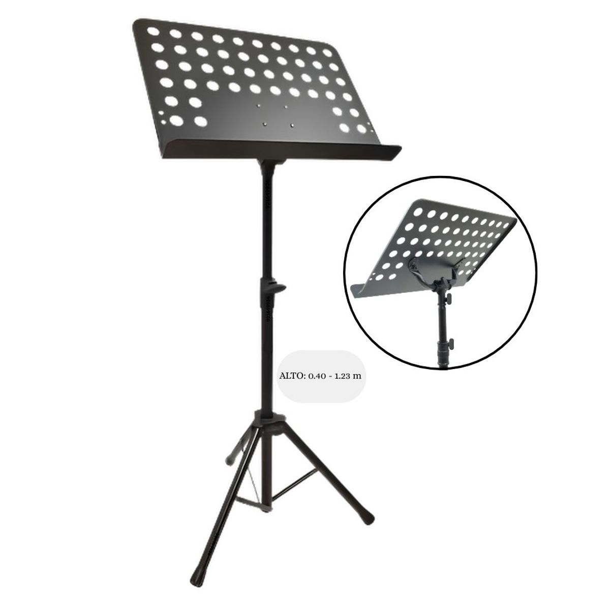 GENERICO - ATRIL DE PARTITURA TIPO PARRILLA DIRECTOR PESADO COLOR NEGRO