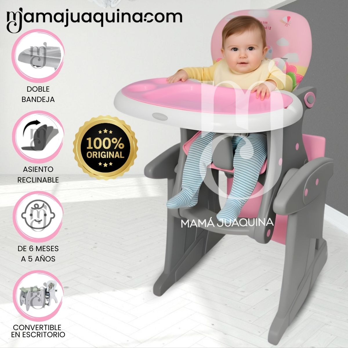 BABY - Silla de Comer Escritorio «MAGIC DESK» Edición Limitada Pink