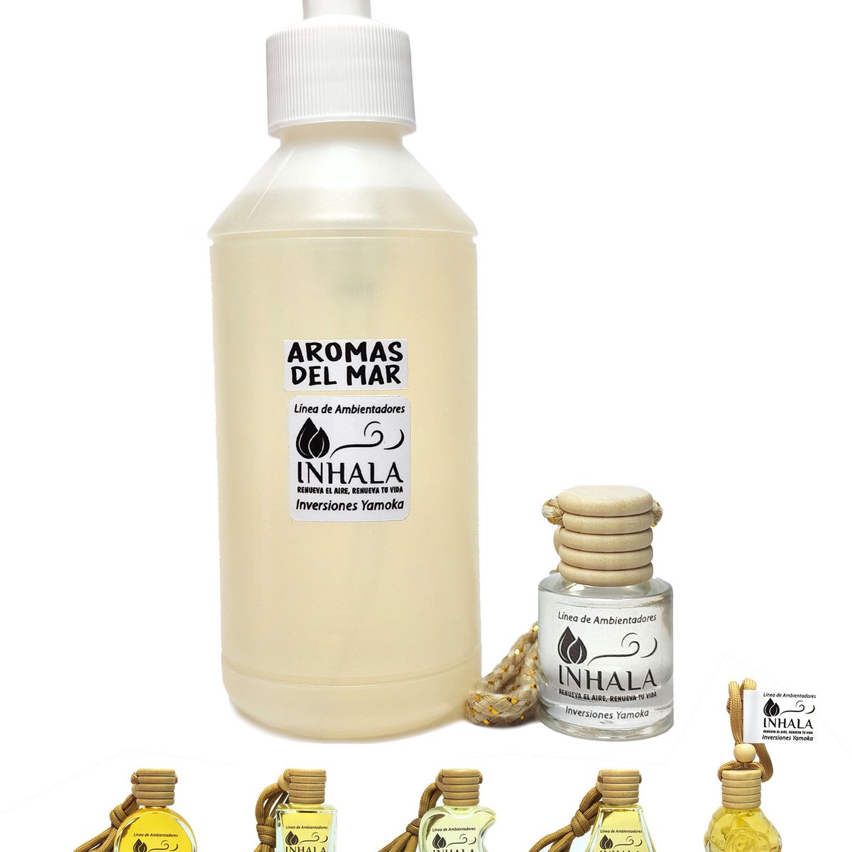 GENERICO - PACK PREMIUM AMBIENTADOR + RECARGA PARA AUTO AROMAS DEL MAR INHALA