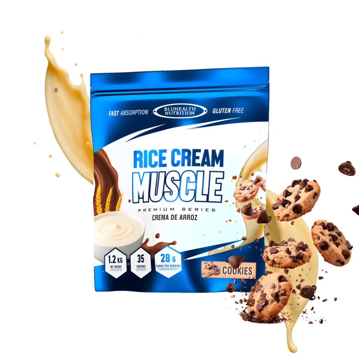 GENERICO - Crema de arroz Bluhealth Nutrition 1.2 kg - Cookie and cream