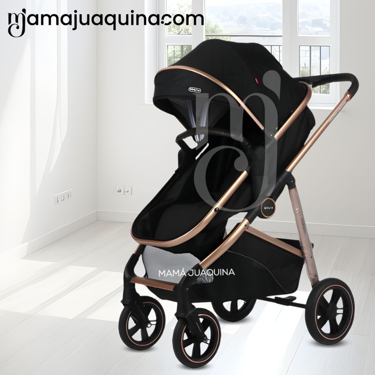 Baby - Coche Moisés Travel System «MUNICH GOLD» de Lujo Pink