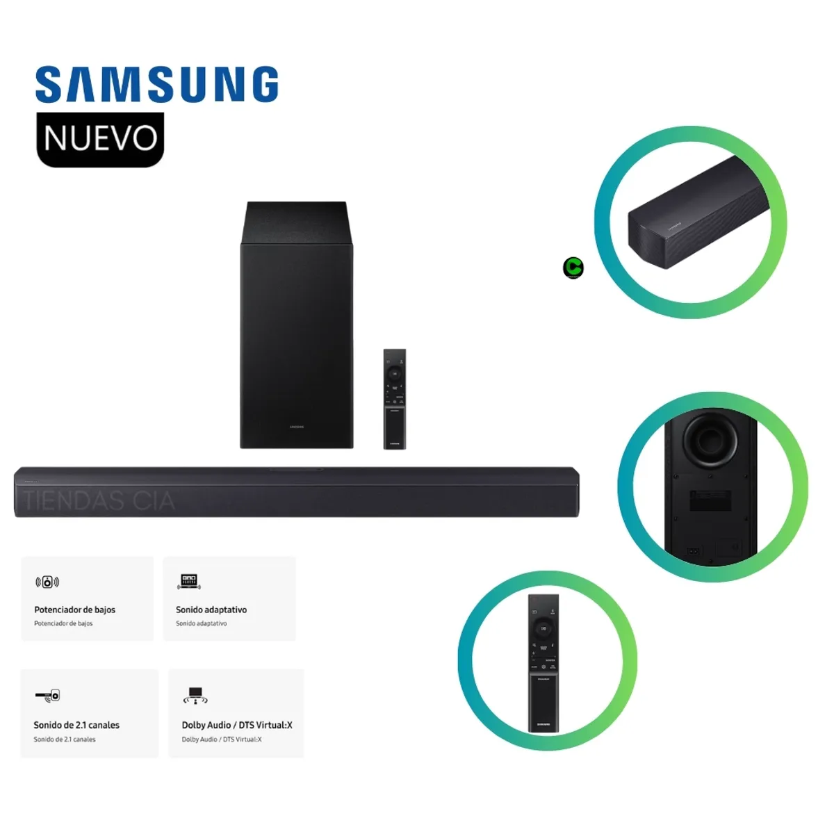 SAMSUNG - Soundbar Samsung Serie B 2.1 Ch.HW-B450F (2025) Black