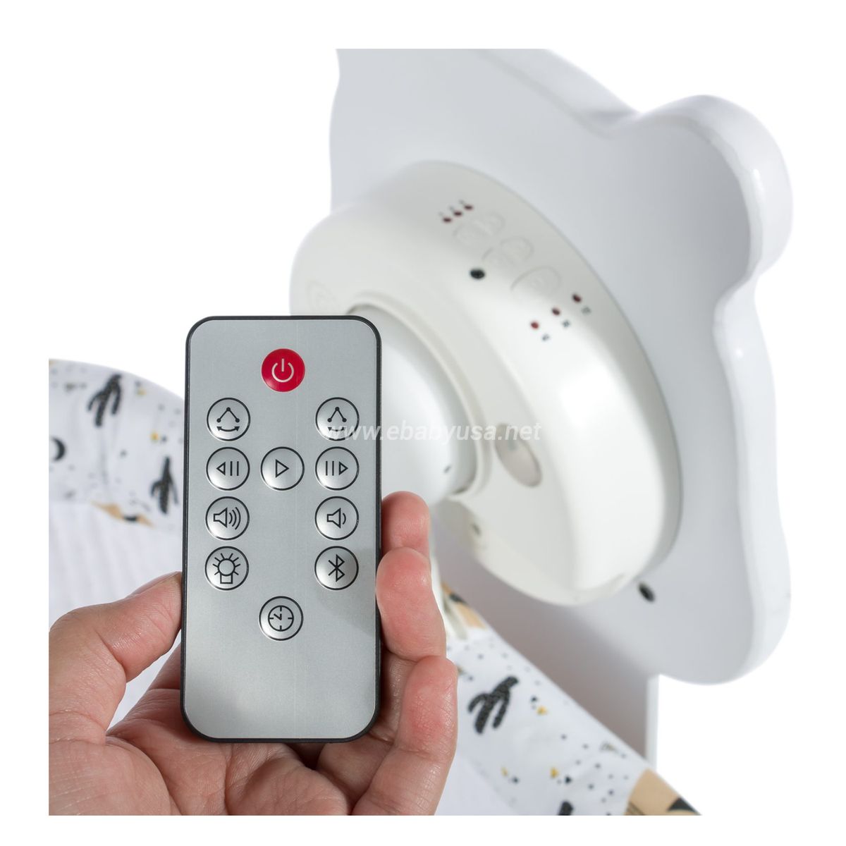 EBABY - Cuna Mecedora Eléctrica Musical y luces Aura Beige