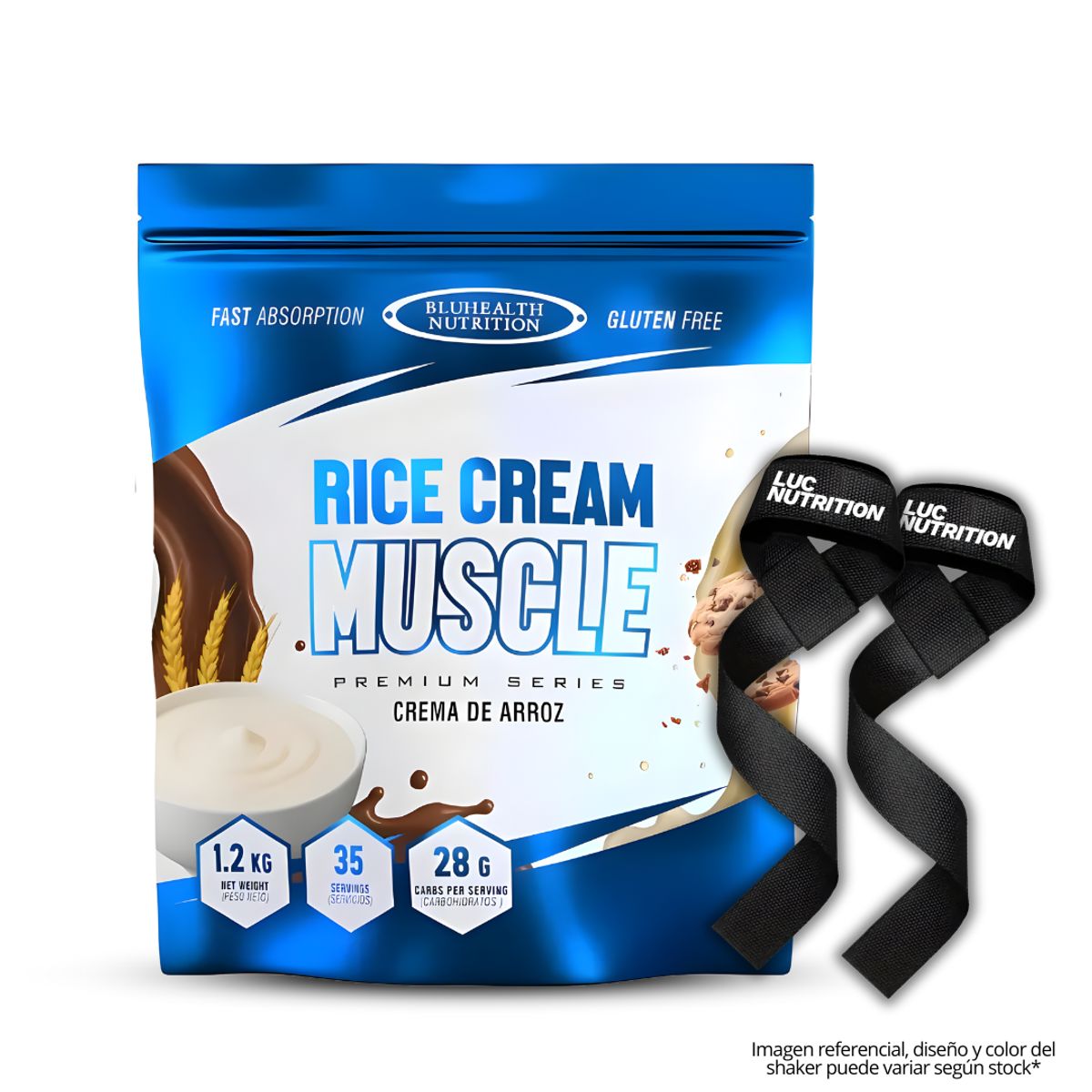 GENERICO - Crema de arroz Bluhealth Nutrition 1.2 kg - Vainilla + Straps