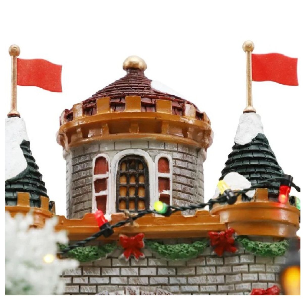 GENERICO - Villa Pueblo Navideño Árbol Giratorio Animados Nieve Luz LED Musical