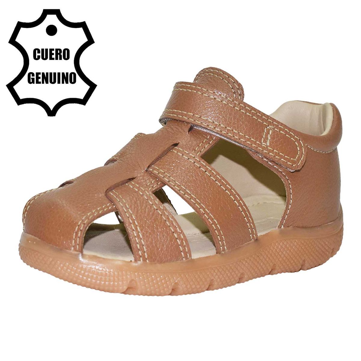 BRUNO KIDS - SANDALIA DE CUERO CAMINANTE PARA NIÑO BRUNO KIDS NATURAL