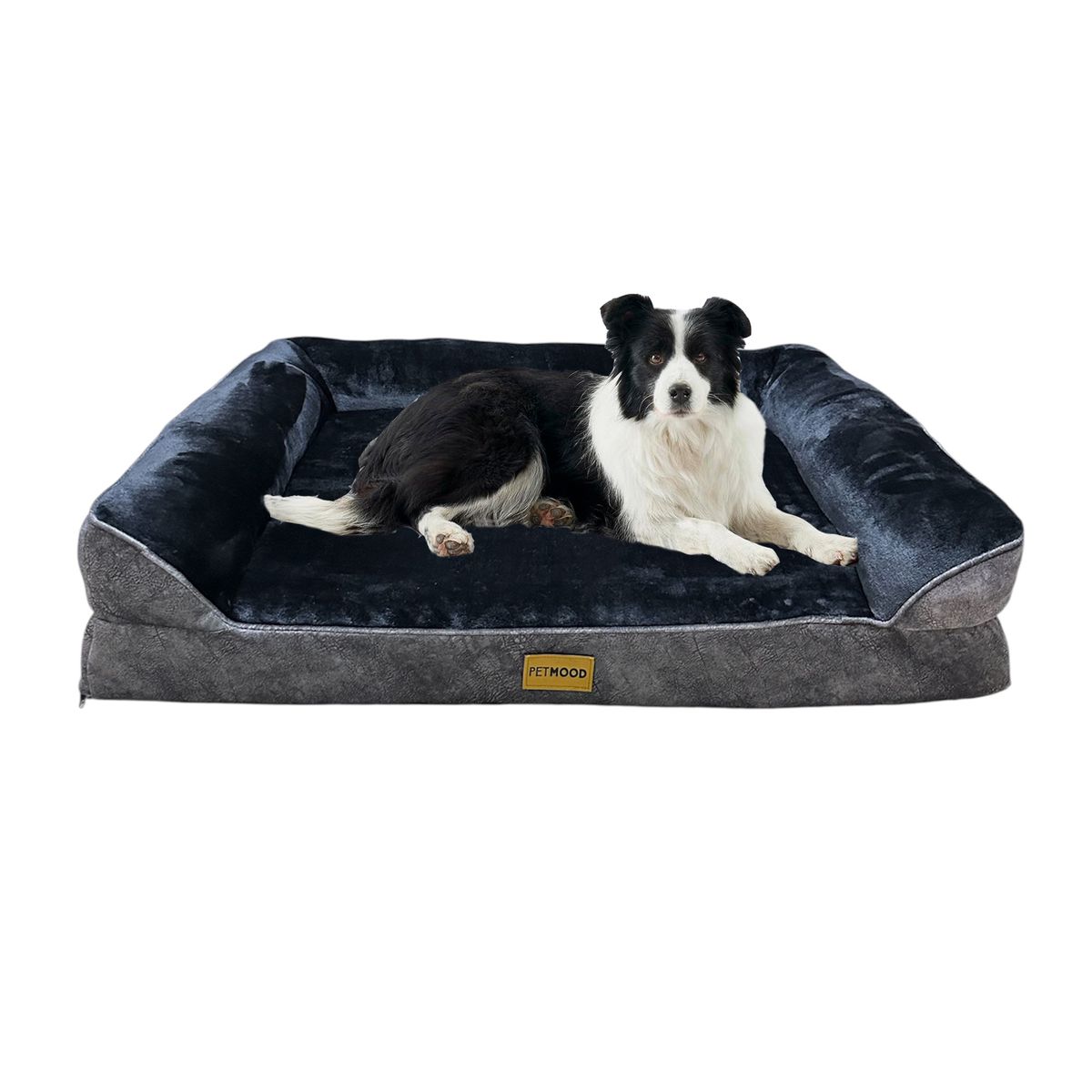 PET MOOD - Cama Para Mascotas Ortopédica Con Funda Extraíble Talla L Color Plomo