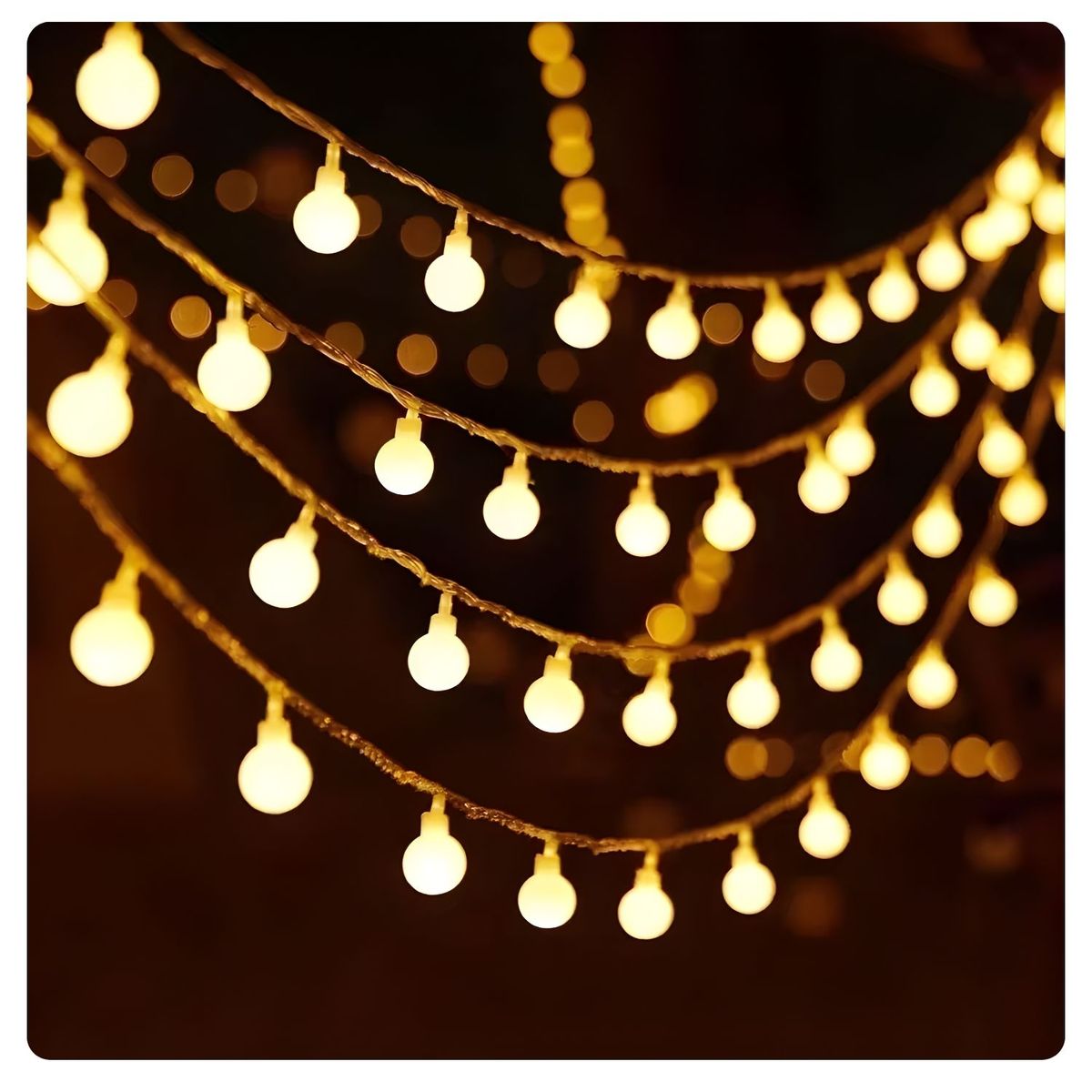 ARTEZA - Luces LED Navidad 9m 100 Bolitas Cálidas con 8 Modos y Enchufe Ideal para Árbol y Hogar