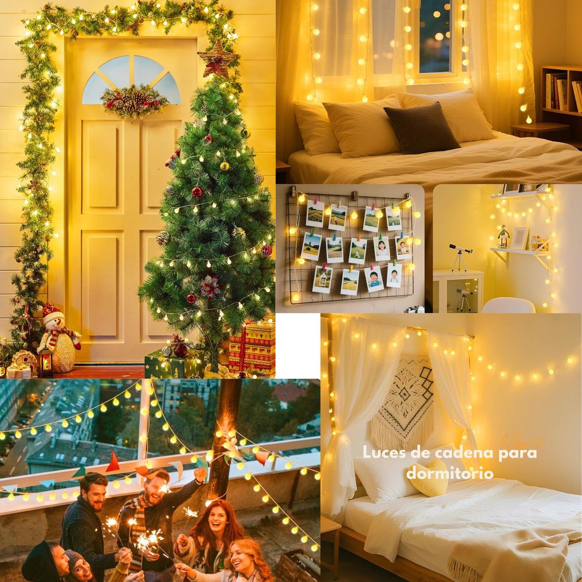 ARTEZA - Luces LED Navidad 9m 100 Bolitas Cálidas con 8 Modos y Enchufe Ideal para Árbol y Hogar