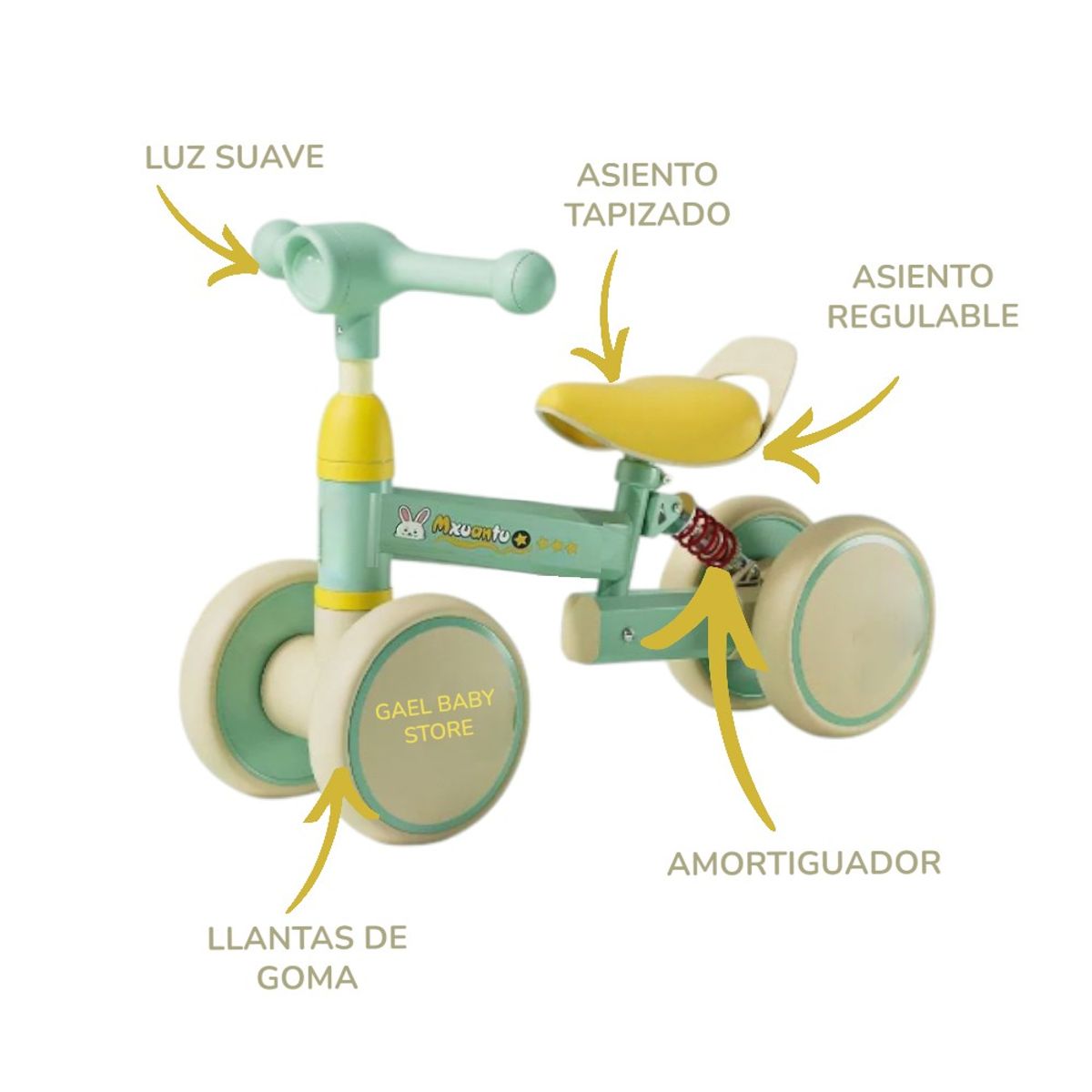 GENERICO - BICICLETA DE EQUILIBRIO CON AMORTIGUADOR PARA NIÑOS