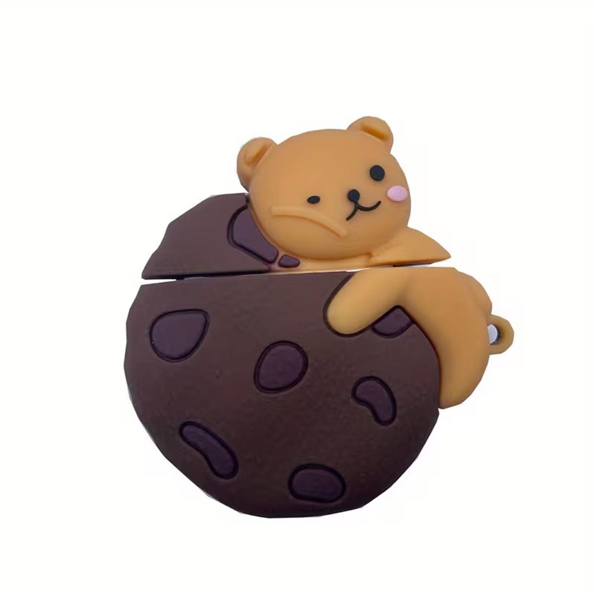 GENERICO - Funda Protectora De Galletas De Oso Pardo para AirPods 2da gen  Silicona + Llavero