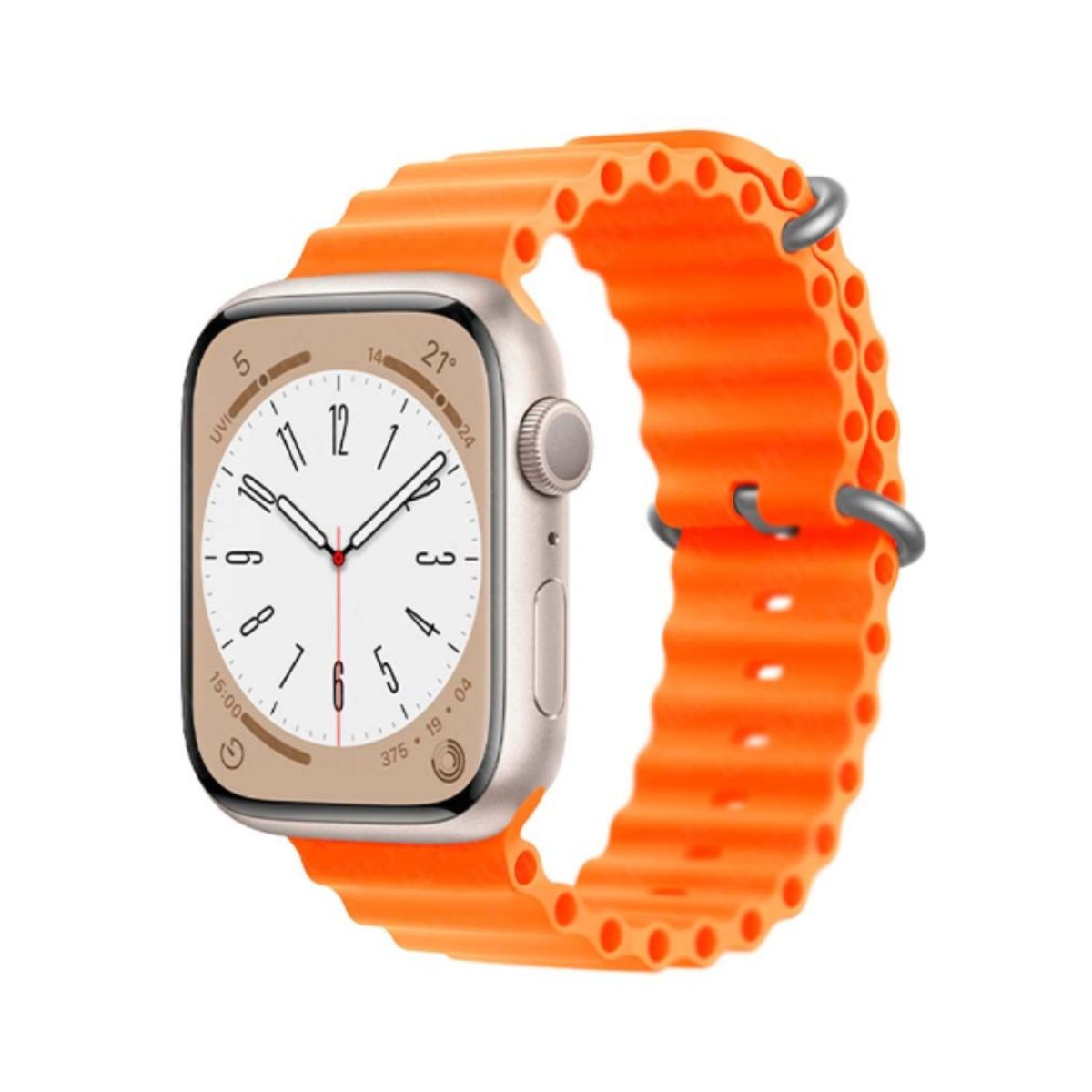 GENERICO - Correa de silicona Ocean para 42-44-45-49MM Naranja