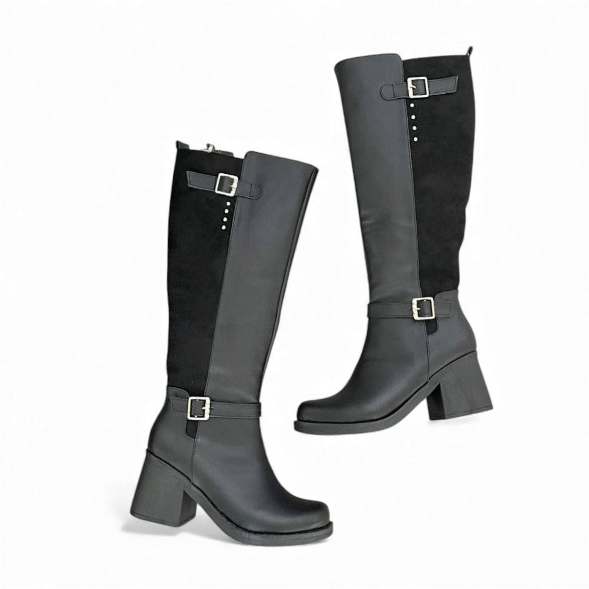 GENERICO - Bota Mujer 1431L-70 Taco 7 Detallito Color Negro