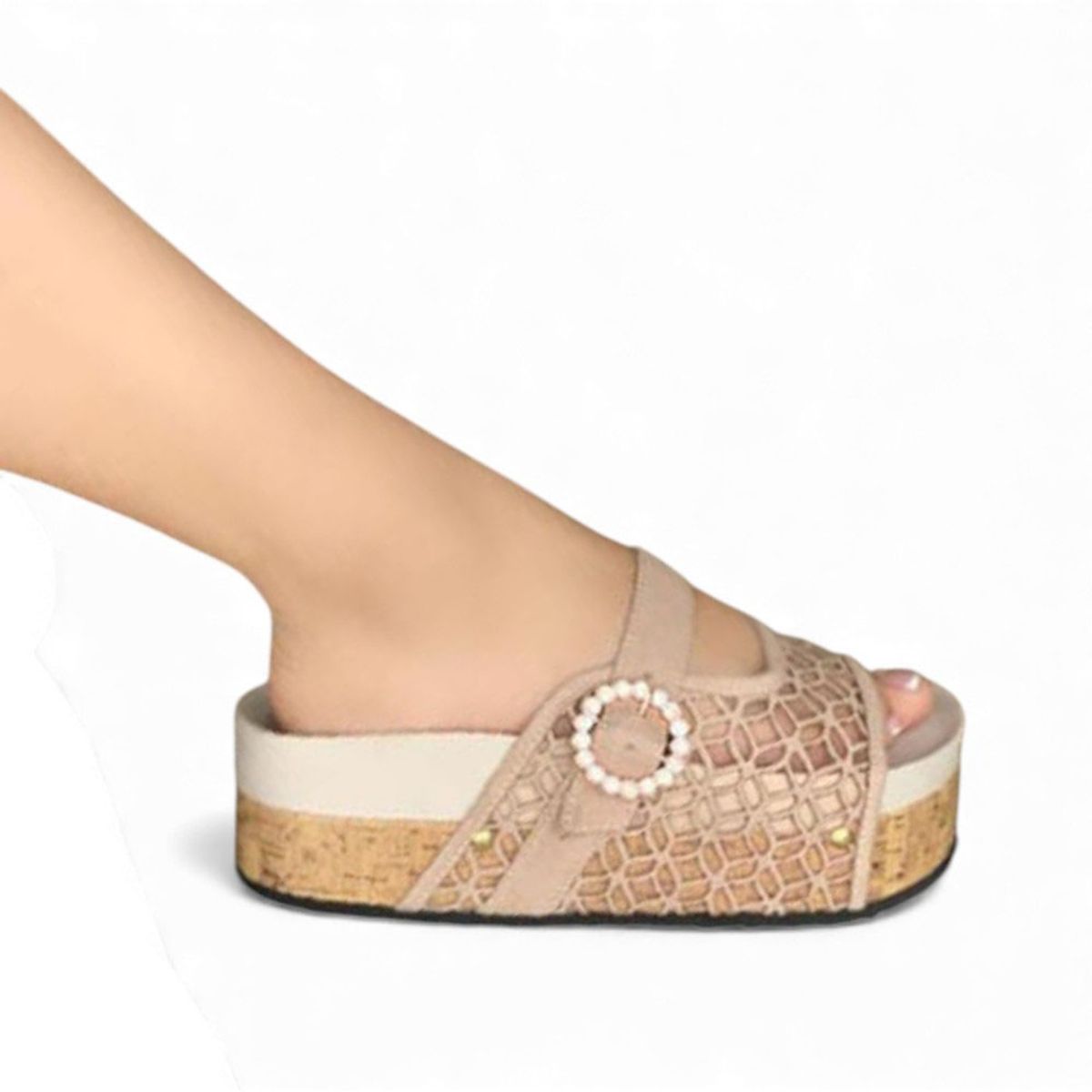 GENERICO - Sandalia Mujer 1431L-50 Abl Plataforma 7 Color Nude