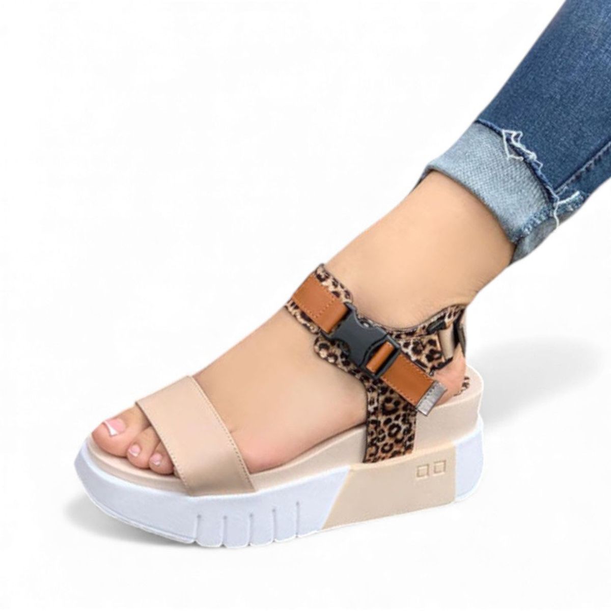 GENERICO - Sandalia Mujer 1431L-55 Dont Care Color Animal Print