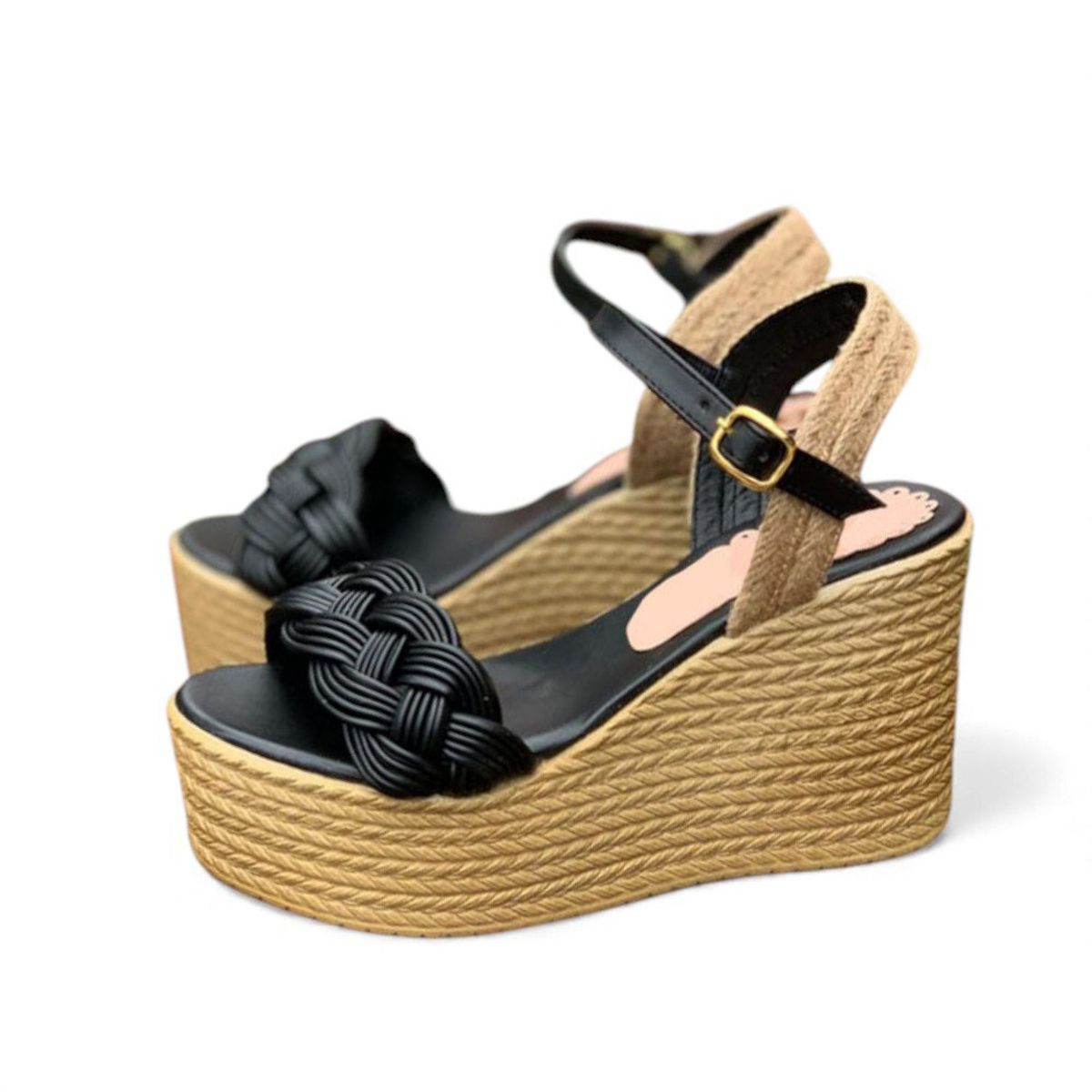 GENERICO - Sandalia Mujer 1431L-58 Biocuero Planta Pu Taco 9 Color Negro