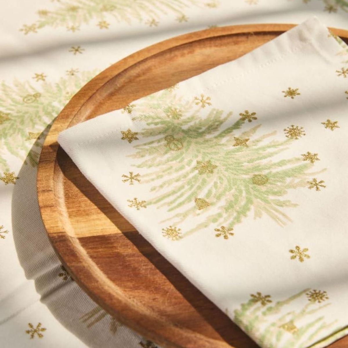 MAP DESIGN HOME - Servilleta de Tela Arbol de Navidad Algodon 40x40 cm