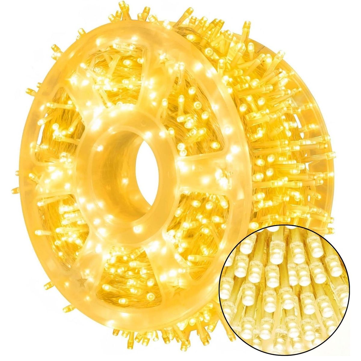 GENERICO - Luces de Navidad 100 Metros con 800 LED Guirnalda Cable Transparente 8 Modos Regulación y Conexión en Serie 220V