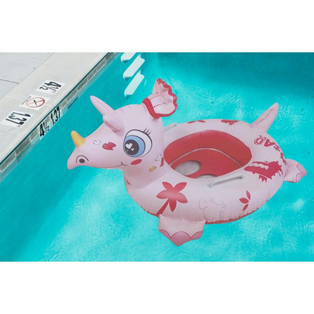 GENERICO - Flotador Inflable con asiento y agarraderas Laterales Rosado