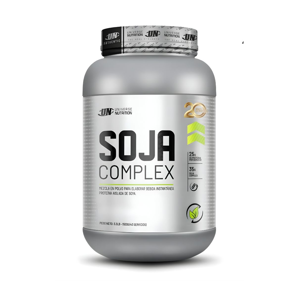 UNIVERSE NUTRITION - Soja Complex 1.5 KG Proteina de Soja Vegana - Cookie and Cream + Shaker