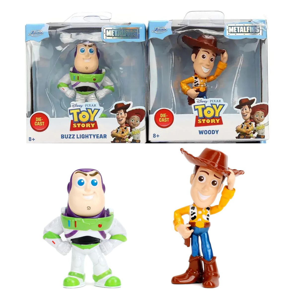 JADA TOYS - Toy Story MetalFigs Die Cast 2 Pack Buzz Lightyear, Woody minifiguras
