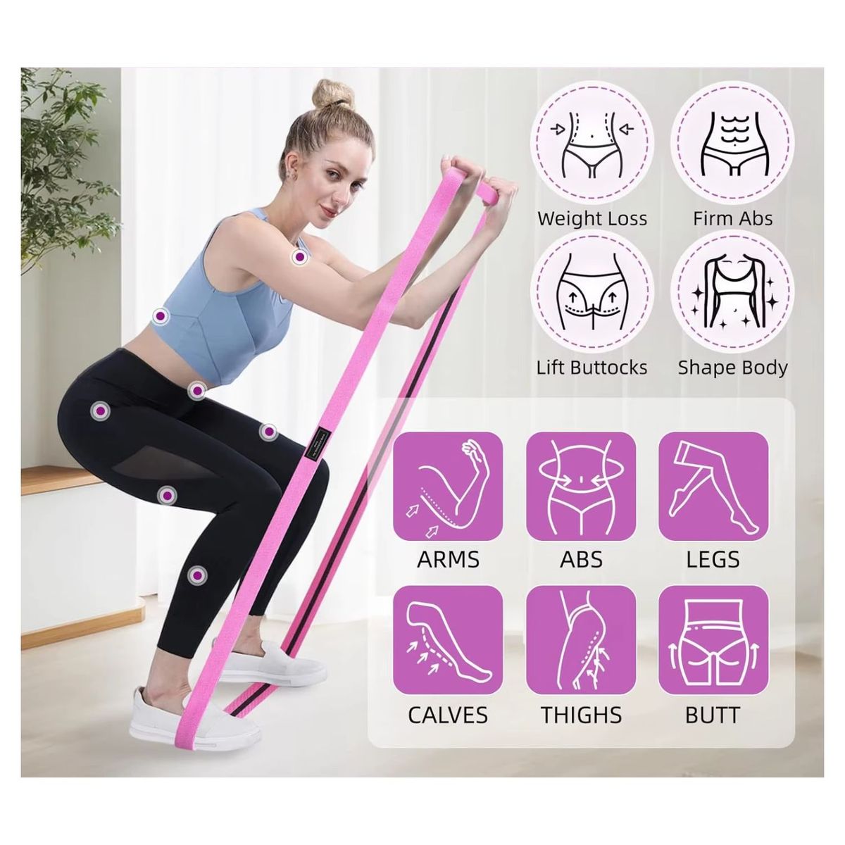 OEM - DUO Bandas de Resistencia de Piernas y Glúteos + Soporte Lumbar