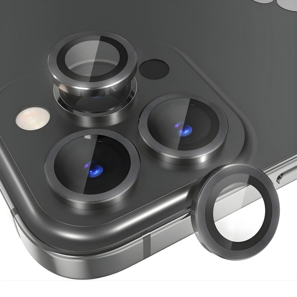 SHIELD - Mica Protector de Cámara Individuales Metálico Negro para iPhone 16