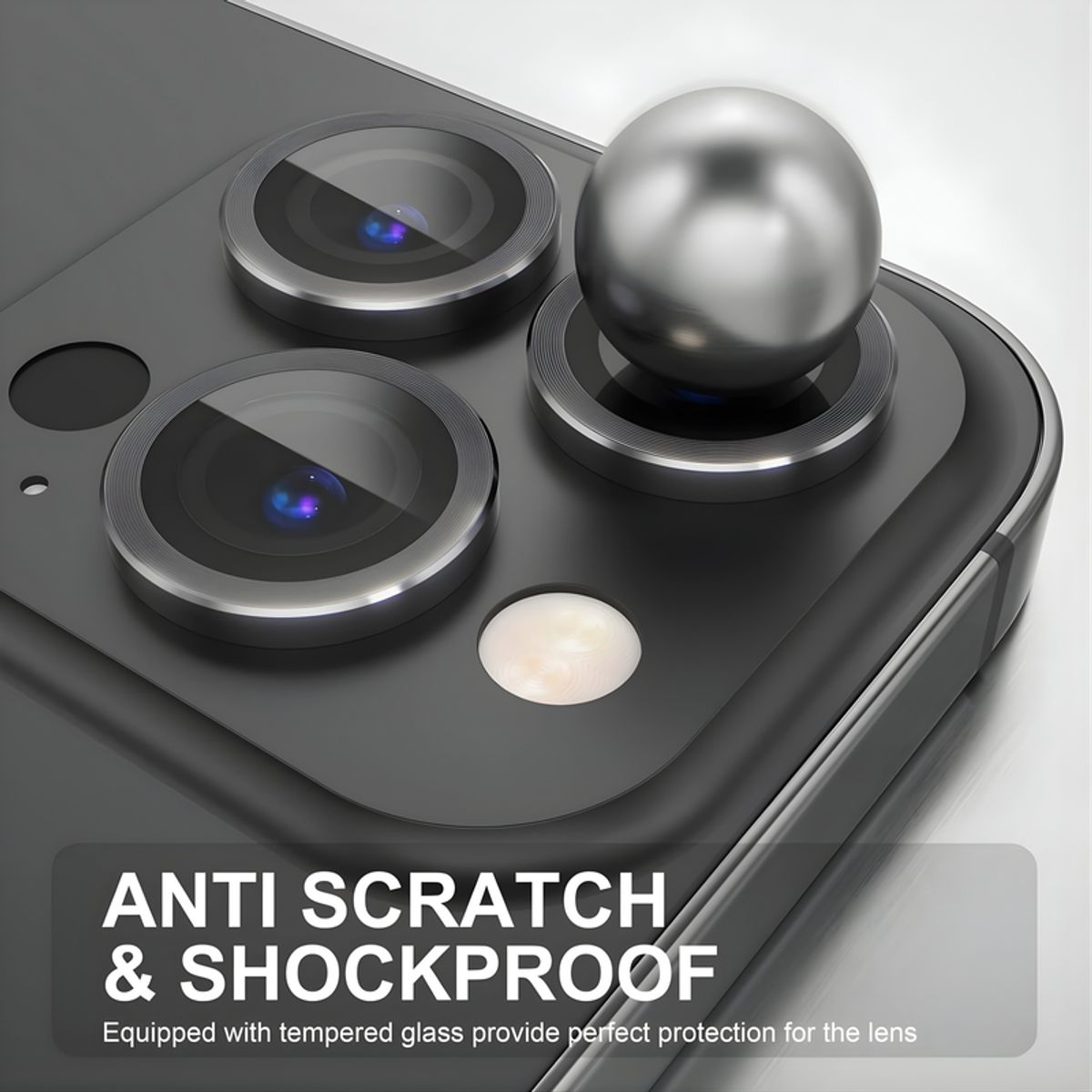 SHIELD - Mica Protector de Cámara Individuales Metálico Negro para iPhone 16