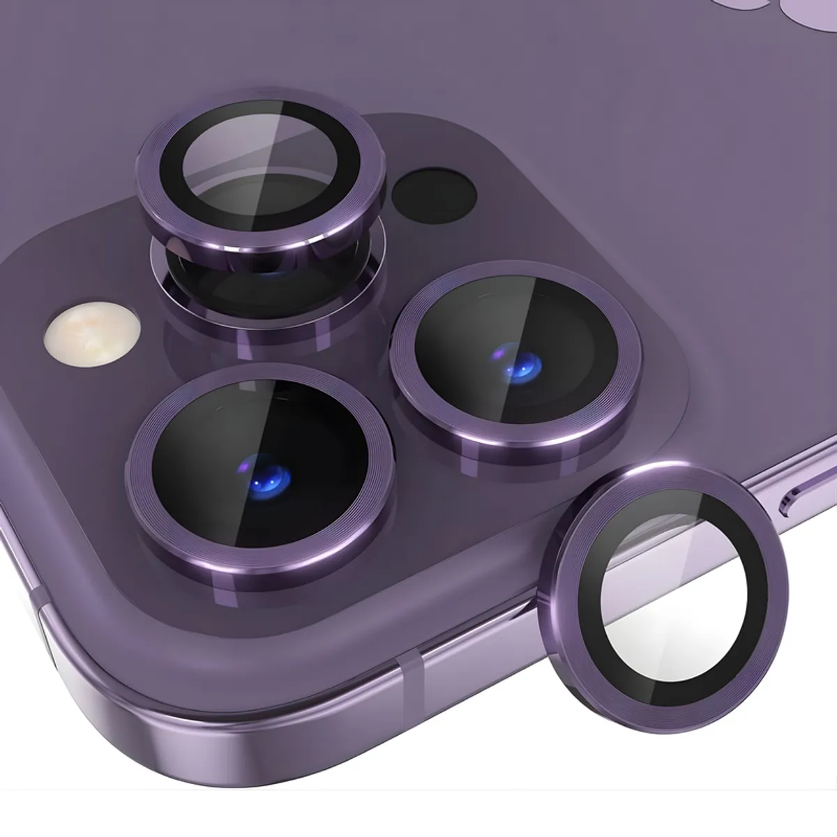 SHIELD - Mica Protector de Cámara Individuales Metálico Morado para iPhone 14