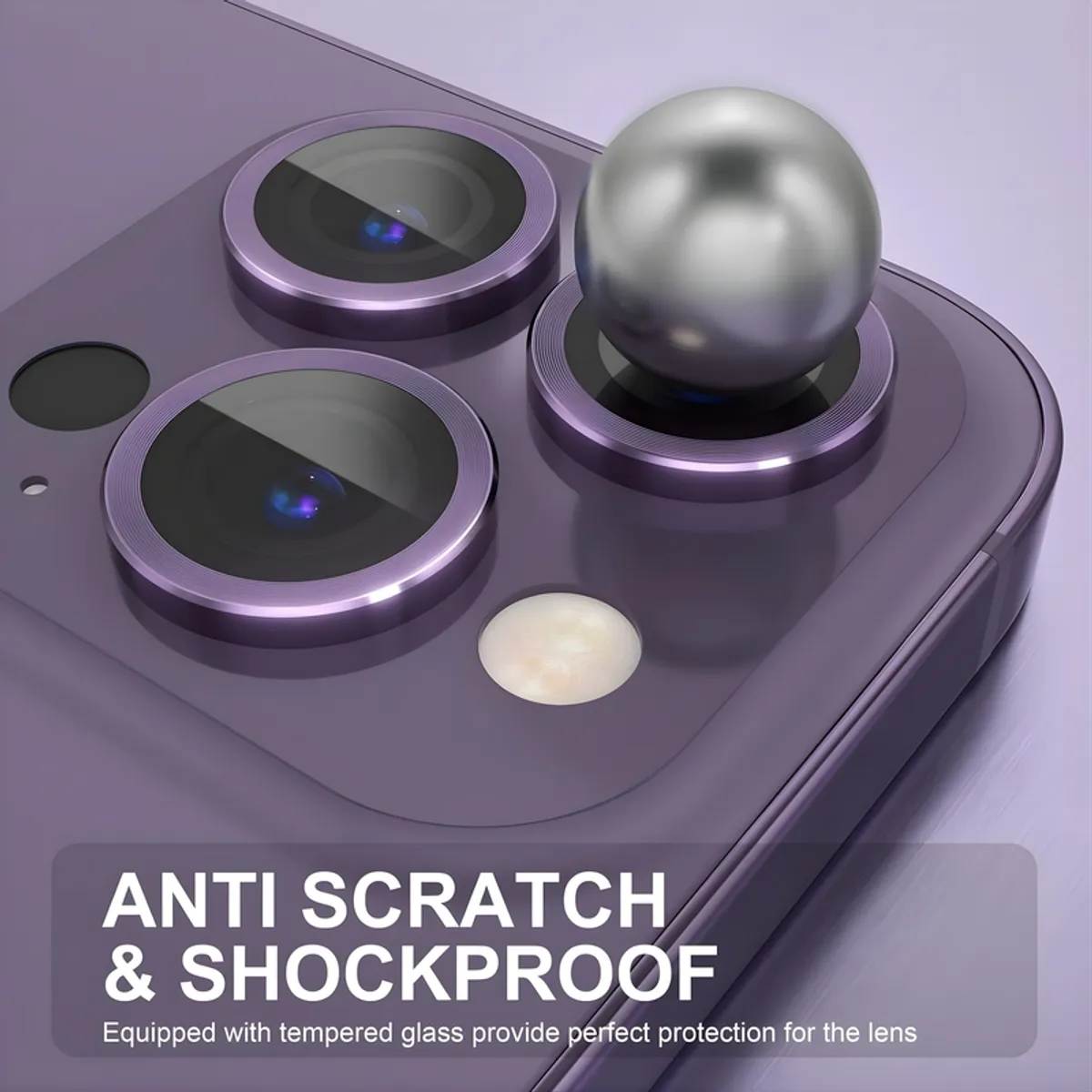 SHIELD - Mica Protector de Cámara Individuales Metálico Morado para iPhone 14