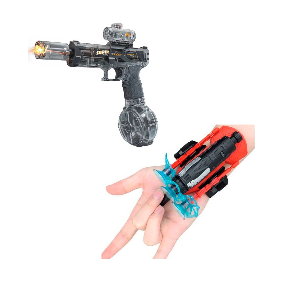 GENERICO - Pack Juguetes Guante Lanza Telaraña y Pistola de Agua