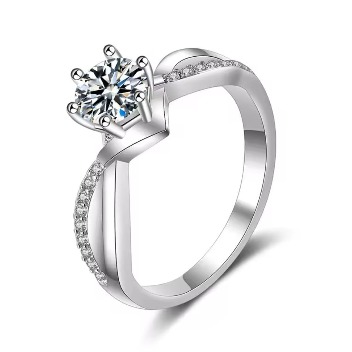LA TIENDA 88 JOYAS Y ACCESORIOS - La Tienda 88 - Anillo De Compromiso Mujer Amor Bañado Oro 18k - Blanco