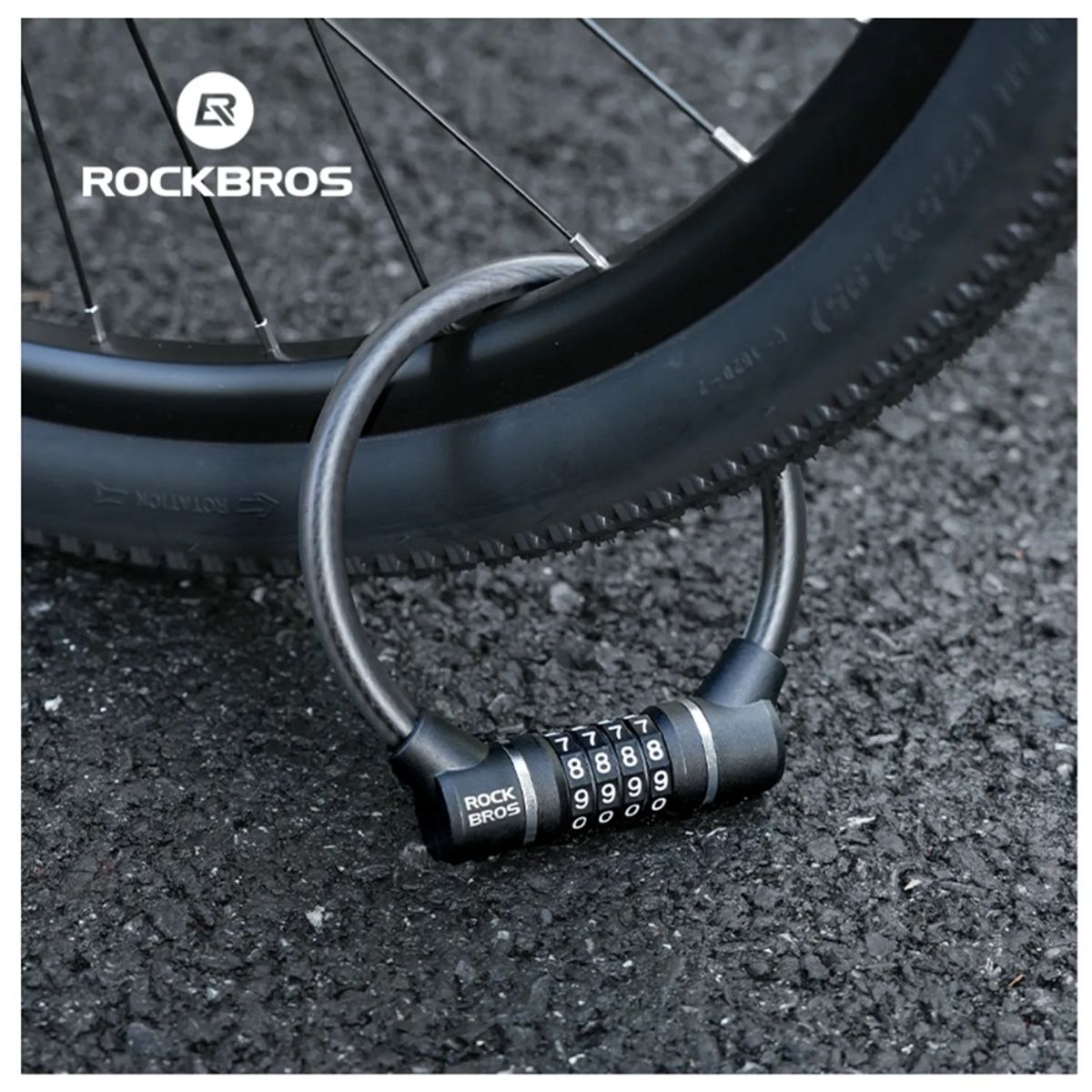 ROCKBROS - CADENA CANDADO ANTIROBO PARA BICICLETA SCOOTER MOTOCICLETA
