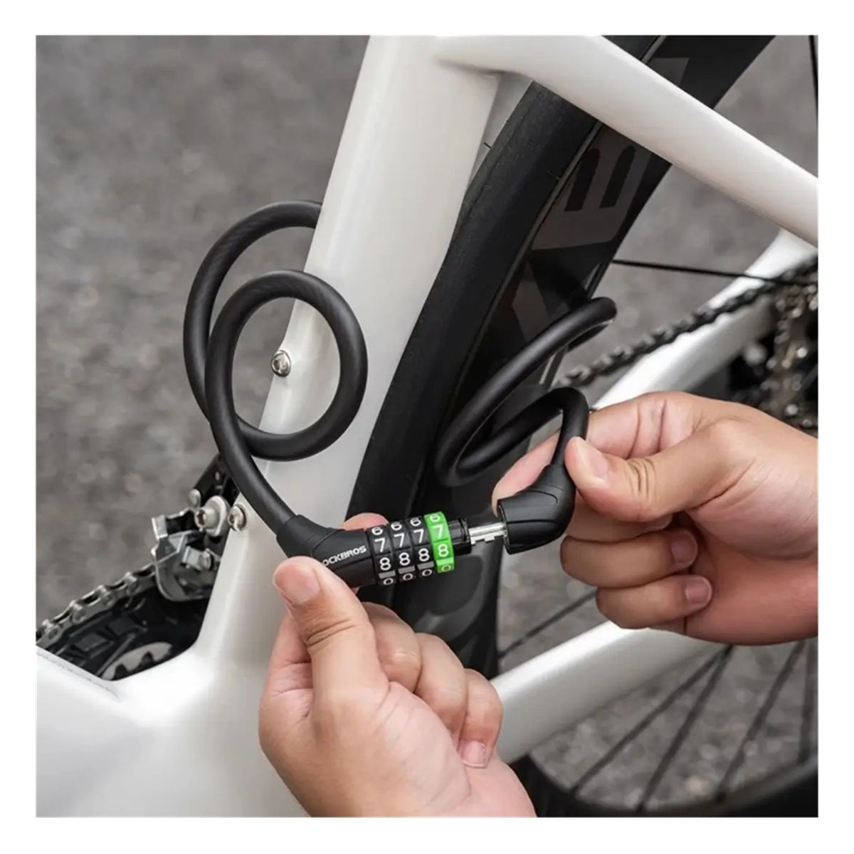 ROCKBROS - CADENA CANDADO ANTIROBO PARA BICICLETA SCOOTER MOTOCICLETA RKS-5001