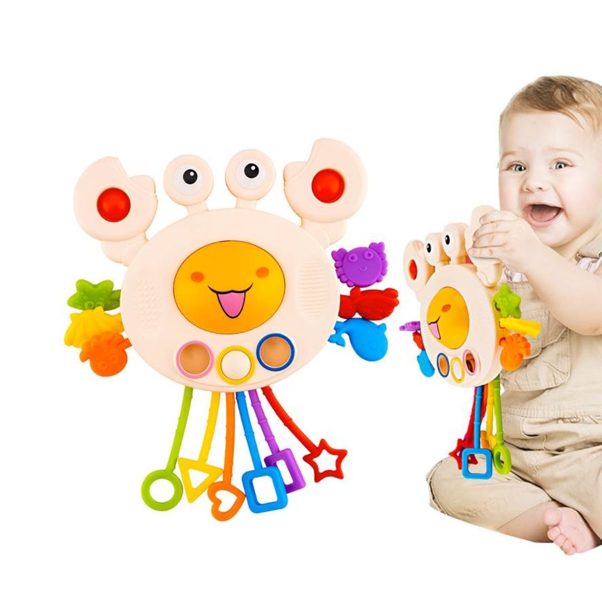 GENERICO - Juguete Cangrejito Sensorial Montessori - Juega explora y desarrolla paso a paso