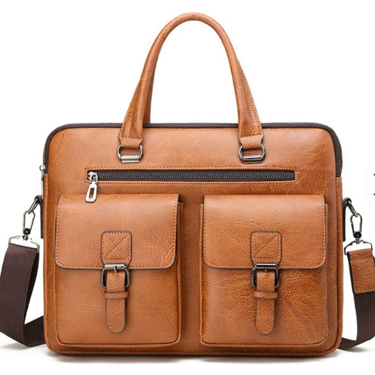 GENERICO - Maletin de cuero PU elegante ejecutivo varios compartimientos