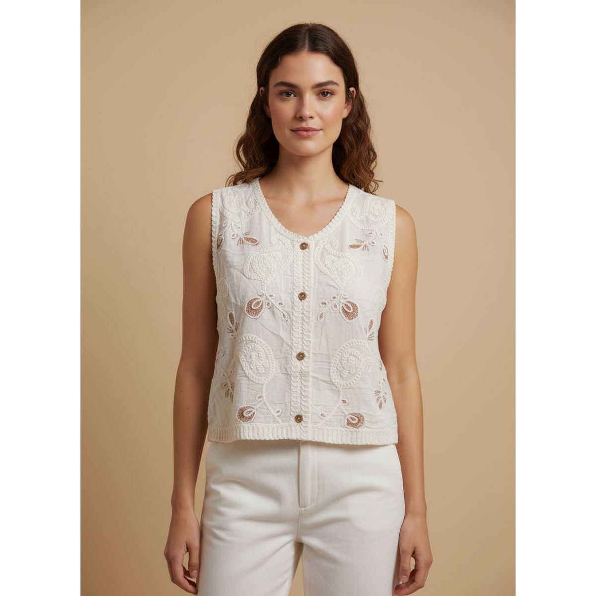 GENERICO - BLUSA MUJER CASUAL BORDADA