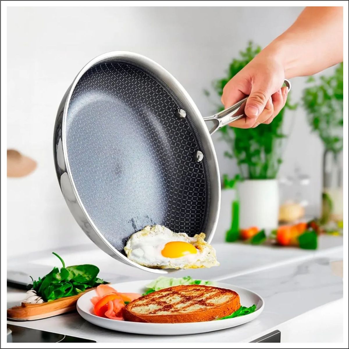 ICHIMATSU - Sartén de Acero Inoxidable con fondo Antiadherente 26 cm