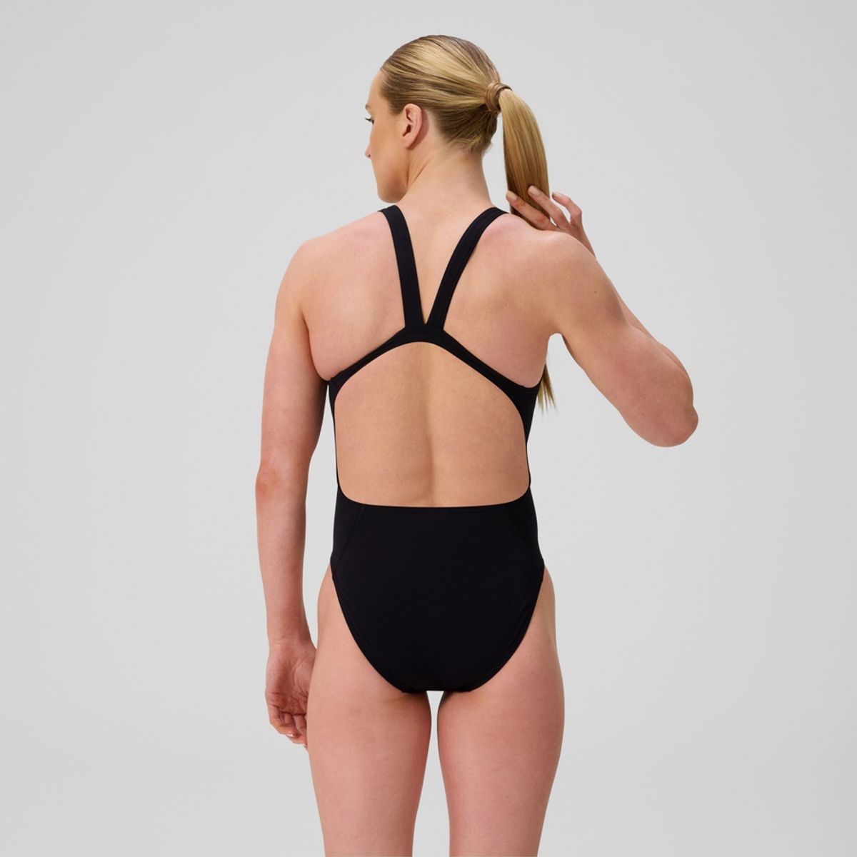 SPEEDO - Traje Baño Natación Mujer Speedo Solid Leaderback Negro