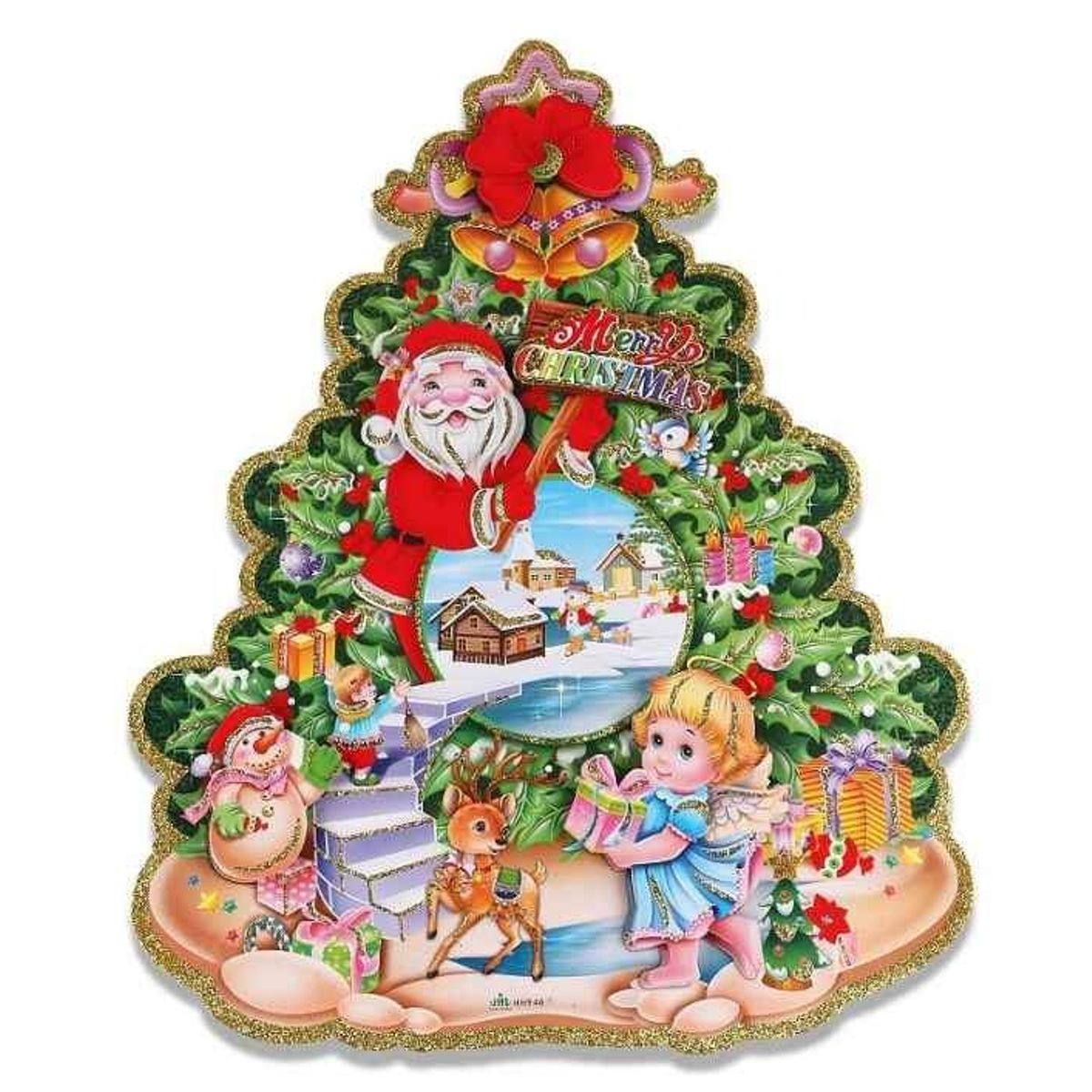 SM - Guirnalda de Ramas Nevada Coposa 270cm para Colocar en tu Sala Navidena Y+ Regalo Poster Navidad