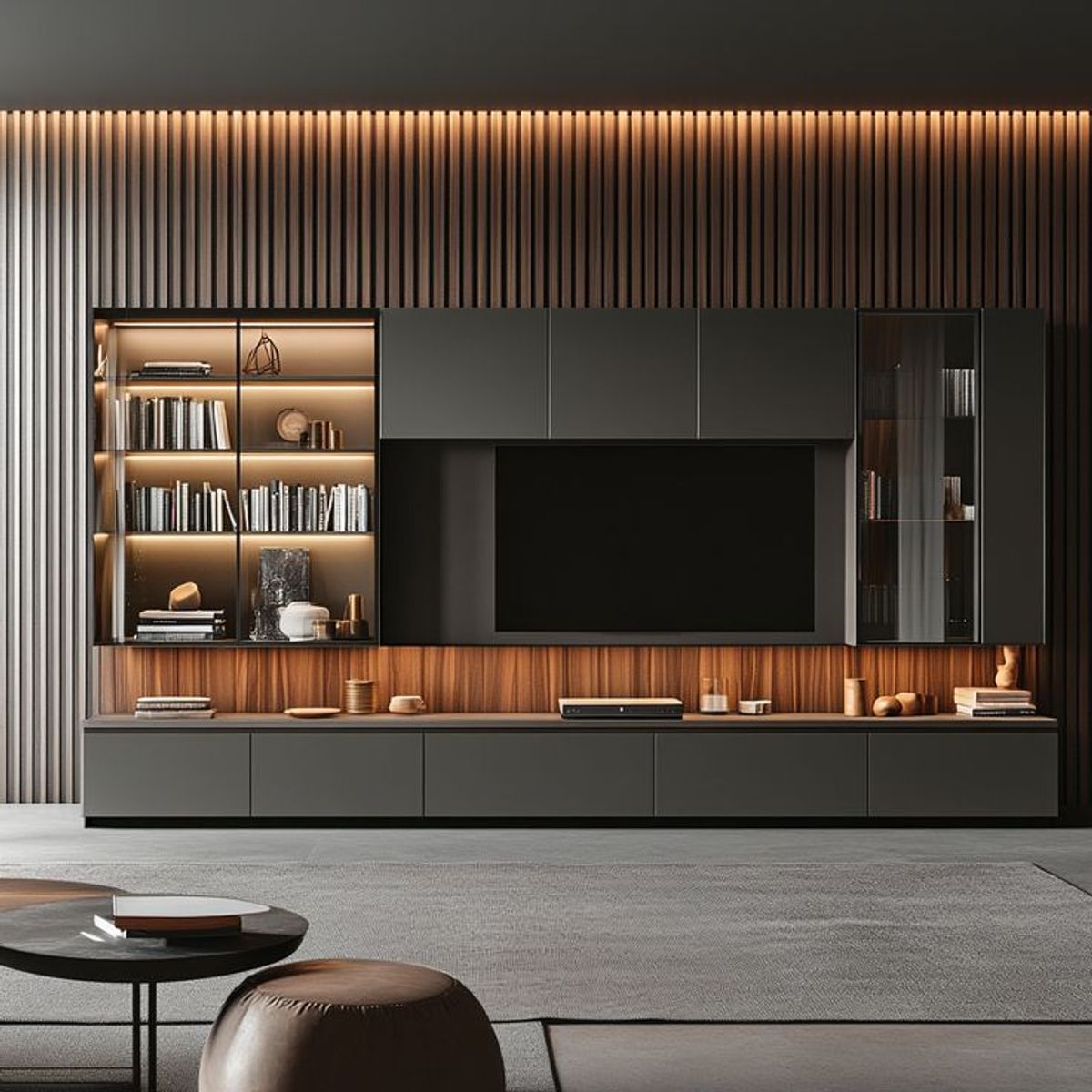 GENERICO - Centro de Entretenimiento Ironwood 65 pulg - Negro - Marrón