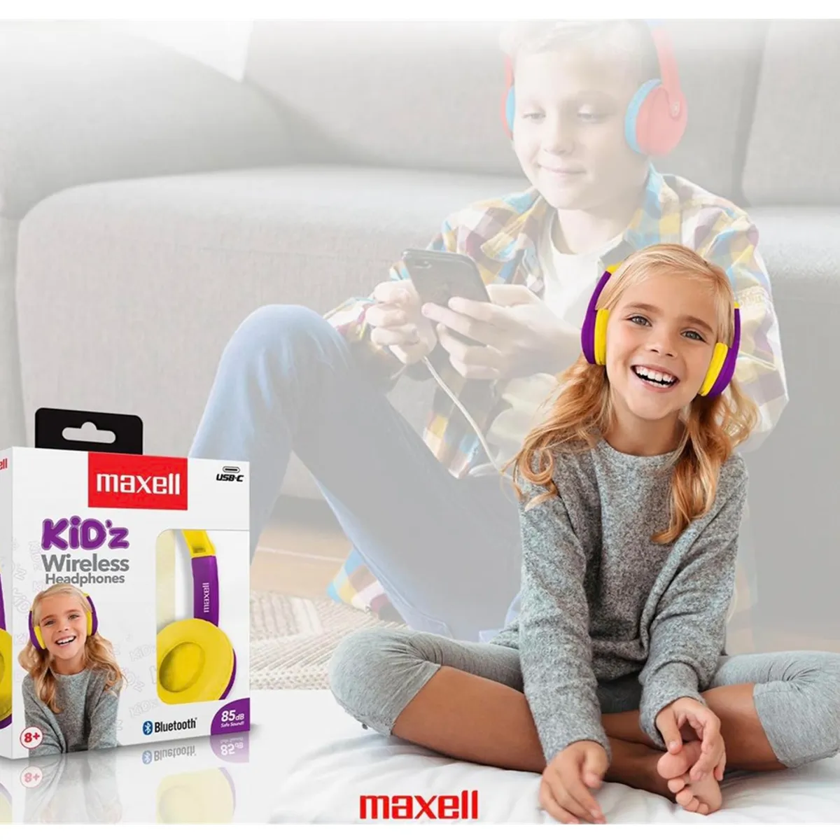 MAXELL - Auriculares Bluetooth Maxell Kidz Wireless Headphones HP-BT350