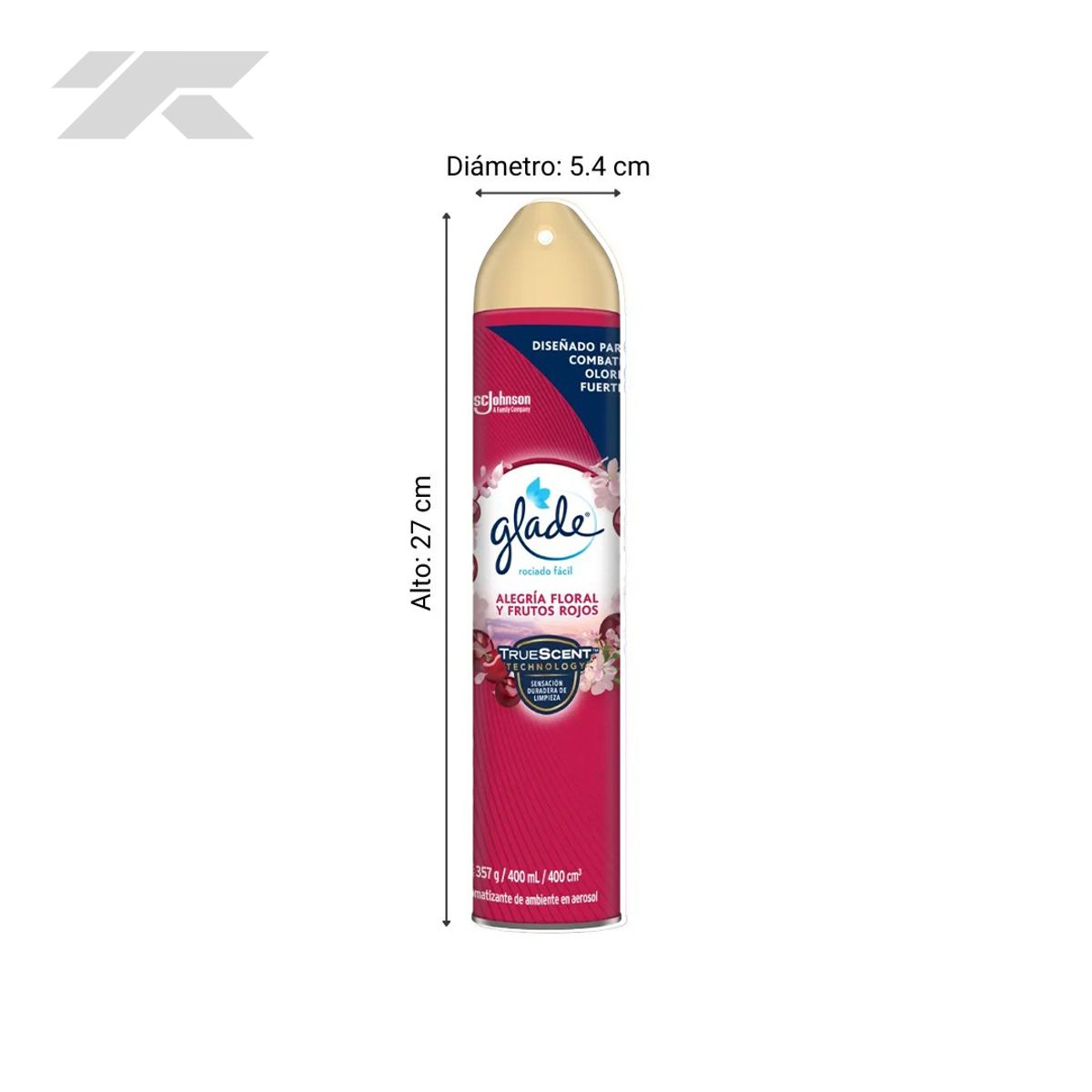 GLADE - Ambientador Aerosol Glade 400ml Alegría Floral y Frutos Rojos