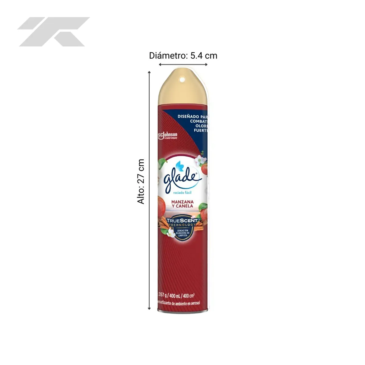 GLADE - Ambientador Aerosol Glade 400ml Manzana y Canela