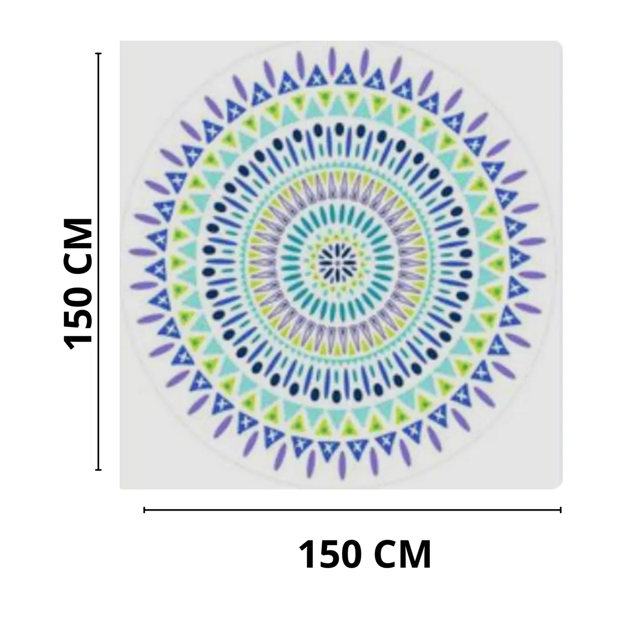 GENERICO - Toalla Redonda Mandala Premium para Playa  Estilo Comodidad y Verano Sin Límites
