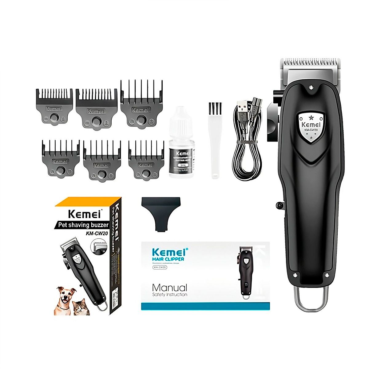 Kemei KM-CW20 Cortadora De Pelo Para Mascotas Recargable, marca KEMEI - Foto Principal