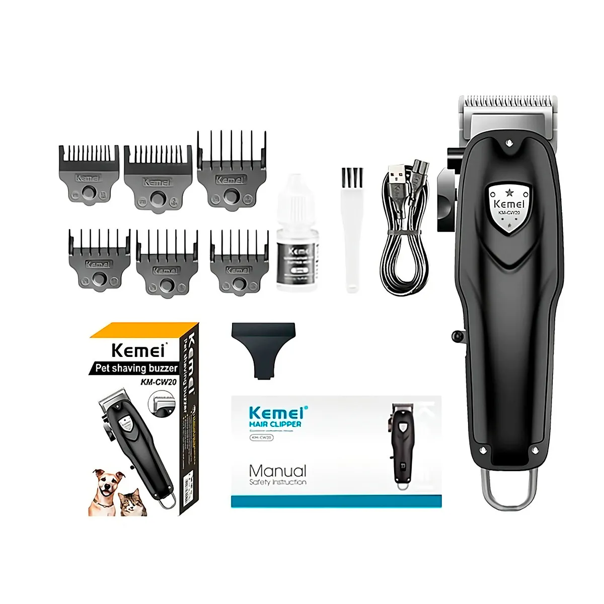 Kemei KM-CW20 Cortadora De Pelo Para Mascotas Recargable, marca KEMEI - Foto Principal