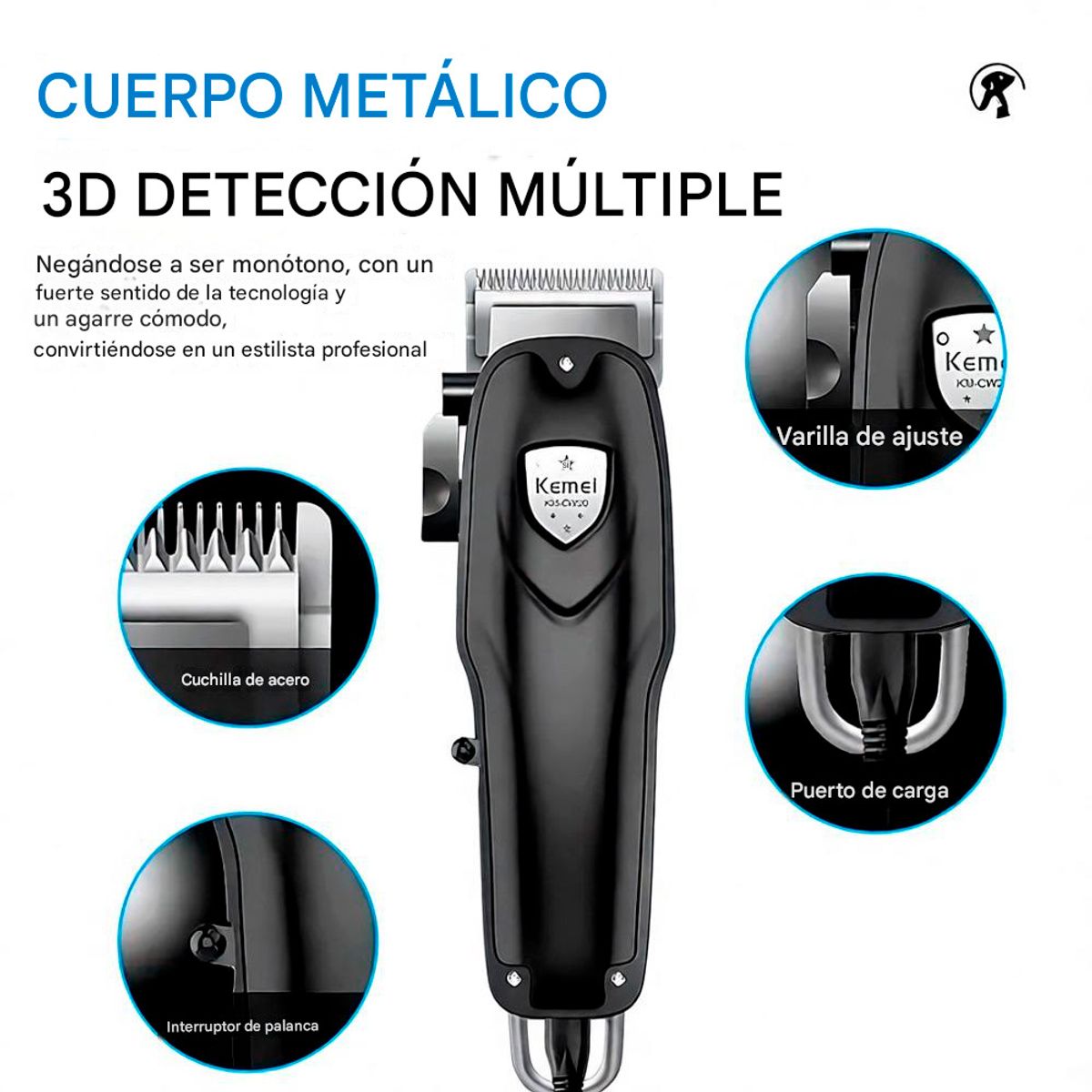 KEMEI - Máquina Cortapelo Profesional Para Mascotas Kemei KM-CW20
